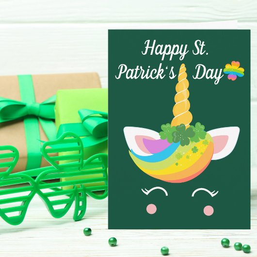 Happy St. Patricks Day Schattigee Eenhoorn Kaart