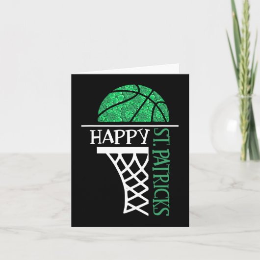Happy St Patricks Day Shamrock basketball player n Kaart (Voorkant)