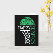 Happy St Patricks Day Shamrock basketball player n Kaart (Gele Bloem)