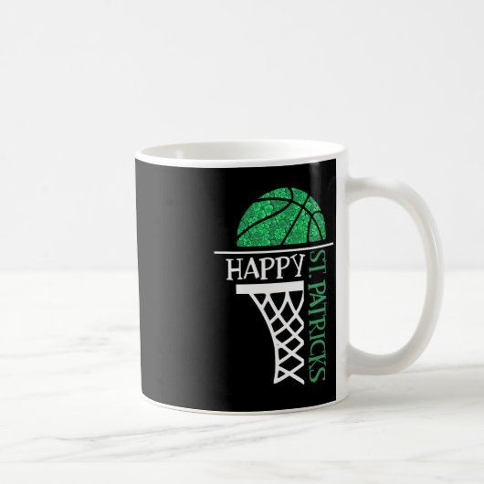 Happy St Patricks Day Shamrock basketball player n Koffiemok (Rechts)