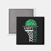 Happy St Patricks Day Shamrock basketball player n Magneet (Voorkant / Achterkant)