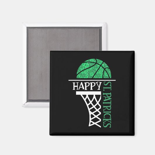 Happy St Patricks Day Shamrock basketball player n Magneet (Voorkant / Achterkant)