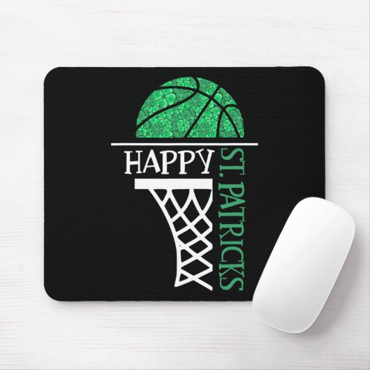 Happy St Patricks Day Shamrock basketball player n Muismat (Met muis)