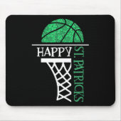 Happy St Patricks Day Shamrock basketball player n Muismat (Voorkant)
