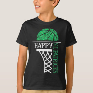 Happy St Patricks Day Shamrock basketball player n T-shirt