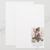 Happy St Patricks Day Shamrock Champagne Briefpapier (Voorkant / Achterkant)