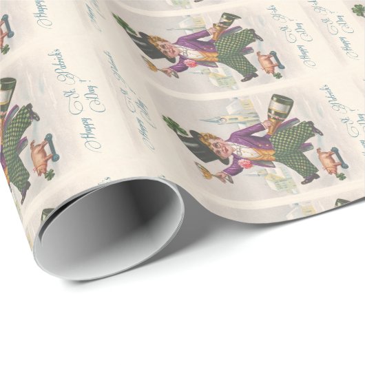  Happy St Patricks Day Shamrock Champagne Cadeaupapier (Rol Hoek)