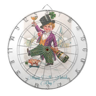 Happy St Patricks Day Shamrock Champagne Dartbord