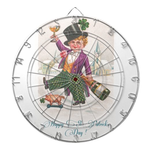  Happy St Patricks Day Shamrock Champagne Dartbord (Voorkant)