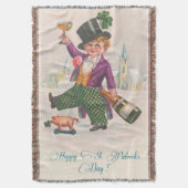  Happy St Patricks Day Shamrock Champagne Deken (Voorkant Verticaal)