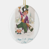  Happy St Patricks Day Shamrock Champagne Keramisch Ornament (Rechts)