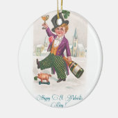  Happy St Patricks Day Shamrock Champagne Keramisch Ornament (Links)