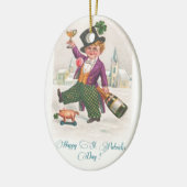  Happy St Patricks Day Shamrock Champagne Keramisch Ornament (Links)