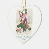  Happy St Patricks Day Shamrock Champagne Keramisch Ornament (Links)