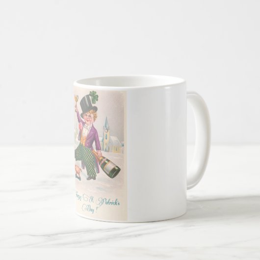 Happy St Patricks Day Shamrock Champagne Koffiemok (Voorkant rechts)