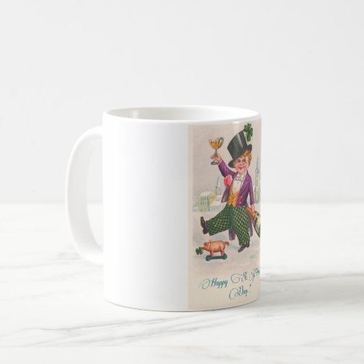 Happy St Patricks Day Shamrock Champagne Koffiemok (Voorkant links)