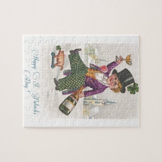  Happy St Patricks Day Shamrock Champagne Legpuzzel (Horizontaal)
