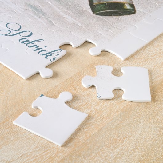 Happy St Patricks Day Shamrock Champagne Legpuzzel (Zijkant)