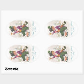  Happy St Patricks Day Shamrock Champagne Ovale Sticker (Vel)