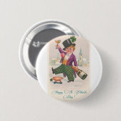  Happy St Patricks Day Shamrock Champagne Ronde Button 5,7 Cm (Voorkant /achterkant)