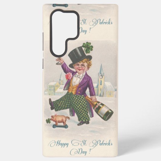  Happy St Patricks Day Shamrock Champagne Samsung Galaxy Hoesje (Achterkant)