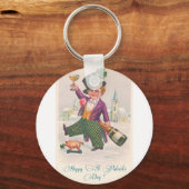  Happy St Patricks Day Shamrock Champagne Sleutelhanger (Voorkant)