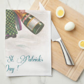  Happy St Patricks Day Shamrock Champagne Theedoek (Quarter Fold)