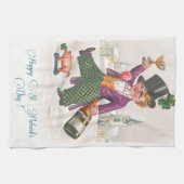  Happy St Patricks Day Shamrock Champagne Theedoek (Horizontaal)