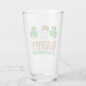 Happy St. Patrick's Day Shamrock Clover Beer Glas (Achterkant)