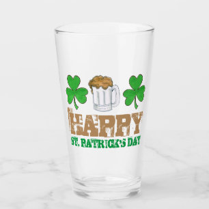 Happy St. Patrick's Day Shamrock Clover Beer Glas
