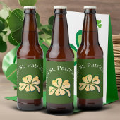 Happy St. Patrick's Day Shamrock Clover Bier Etiket