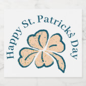 Happy St. Patrick's Day Shamrock Clover Bier Etiket (Enkel label)