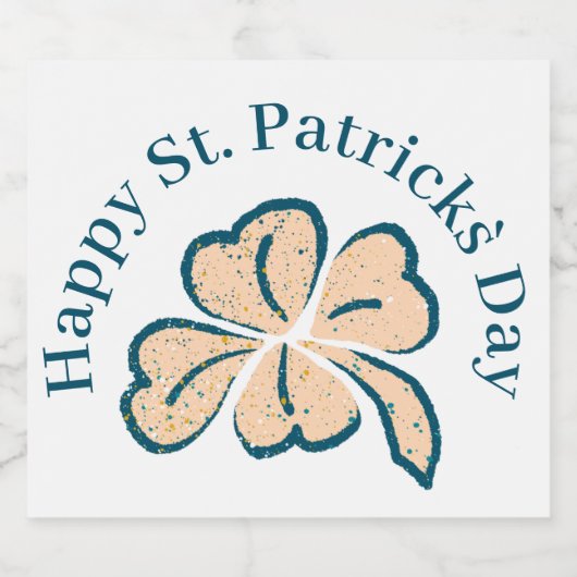 Happy St. Patrick's Day Shamrock Clover Bier Etiket (Enkel label)