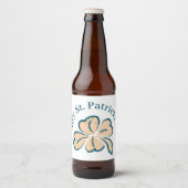Happy St. Patrick's Day Shamrock Clover Bier Etiket (Voorkant)