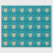 Happy St. Patrick's Day Shamrock Clover Cadeaupapier (Vlak)