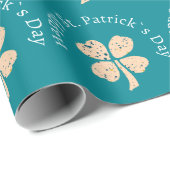 Happy St. Patrick's Day Shamrock Clover Cadeaupapier (Rol Hoek)
