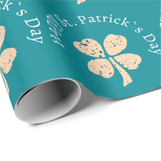 Happy St. Patrick's Day Shamrock Clover Cadeaupapier (Rol Hoek)