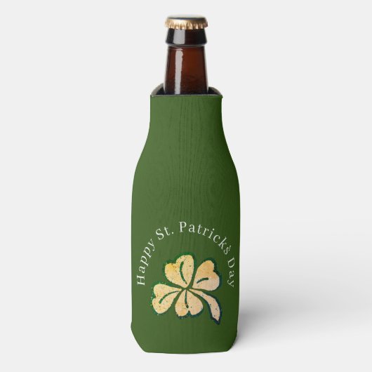 Happy St. Patrick's Day Shamrock Clover Flesjeskoeler (Fles Voorkant)
