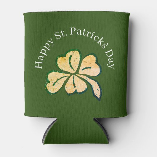Happy St. Patrick's Day Shamrock Clover Green Blikjeskoeler (Voorkant)