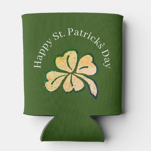 Happy St. Patrick's Day Shamrock Clover Green Blikjeskoeler (Achterkant)