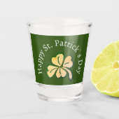 Happy St. Patrick's Day Shamrock Clover Green Shot Glas (Voorkant)