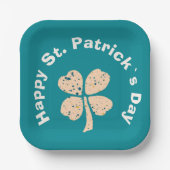 Happy St. Patrick's Day Shamrock Clover Papieren Bordje (Voorkant)