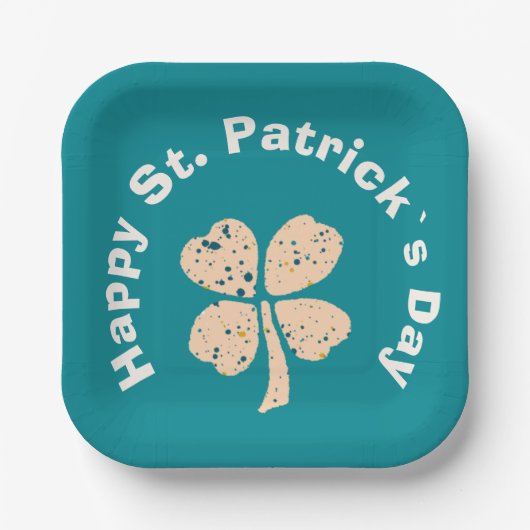 Happy St. Patrick's Day Shamrock Clover Papieren Bordje (Voorkant)