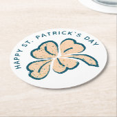 Happy St. Patrick's Day Shamrock Clover Ronde Kartonnen Onderzetter (Gebogen)