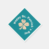 Happy St. Patrick's Day Shamrock Clover Servet (Hoek)