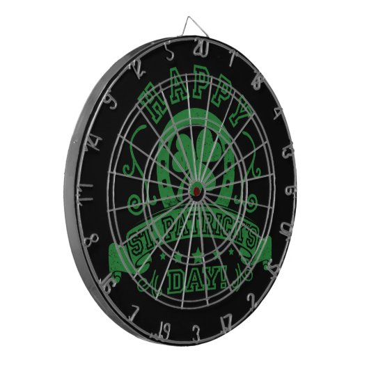 Happy St Patrick's Day Shamrock Dartbord (Voorkant Links)