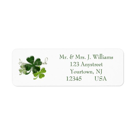 Happy St. Patrick's Day Shamrock  Etiket (Voorkant)