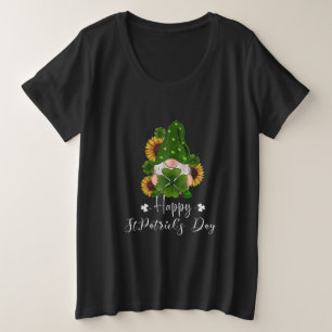 Happy St Patricks Day Shamrock Gnome Irish Grote Maat T-shirt