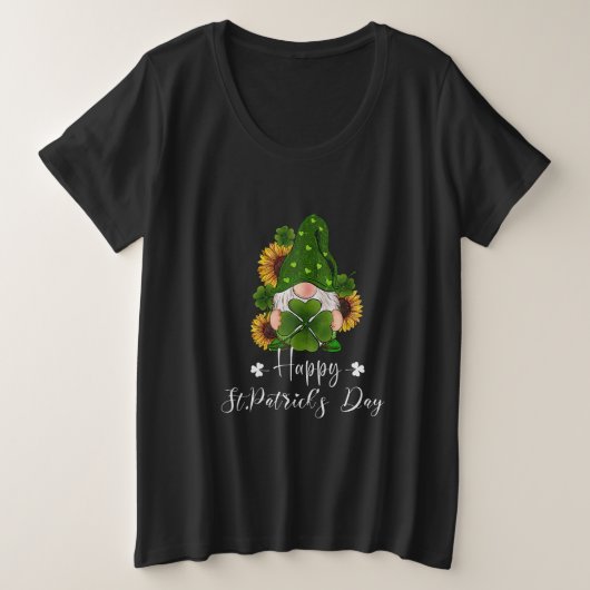 Happy St Patricks Day Shamrock Gnome Irish Grote Maat T-shirt (Design voorkant)