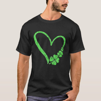 Happy St Patrick's Day Shamrock Heart for Women Ki T-shirt